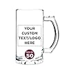 Custom Glass Beer Mug 16 oz. Set of 50, Personalized Bulk Pack – Great for Wedding Favors, Groomsmen Gifts, Birthday…