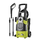 RYOBI 1800 W Elektro-Hochdruckreiniger RPW120B (120 bar, Durchflussrate 380l/h, Axial Aluminiumpumpe, inkl. Turbo- & Vario-Lanze, 5m Schlauch geliefert im Karton)