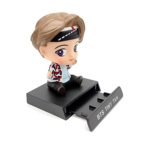 Image of AUGEN Super Hero BTS-V Action Figure Limited Edition Bobblehead with Mobile Holder for Car Dashboard, Office Desk & Study Table (Pack of 1)(Plastic)
