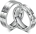 Bishilin Acier Inoxydable 6Mm Promesse Rings pour Couples Ensemble avec 2 Rings Femme Taille 56.5 & Homme Taille 61.5