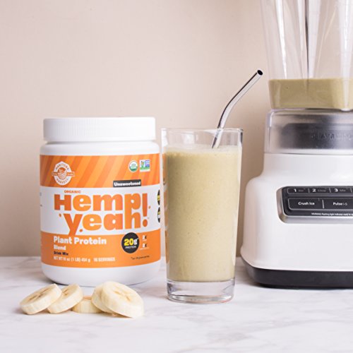 Manitoba Harvest Hemp Yeah Organic Plant-Based Protein Powder with 20g of Complete Plant, 2g of Fiber & 2g Omegas 3&6, Non-GMO, Vegan, Unsweetened, 16 Oz, Packaging May Vary