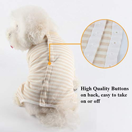 Image of Dog Surgery Recovery Suit Pet Surgical Onesie Long Sleeve After Surgery Wear Pet E-Collar Alternative for Female Male Dog with LegYellow Stripe /X-Large