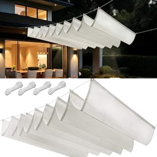 Filet bâche ombrage 85x360 cm blanc rétractable pour pergola
