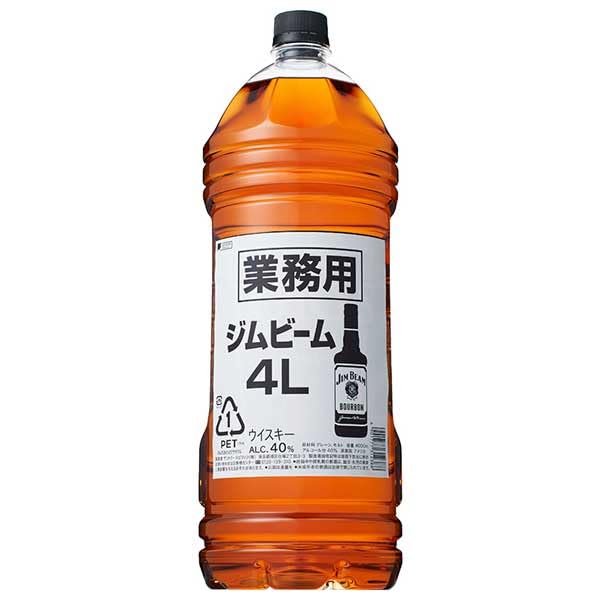 Amazon.co.jp: ジムビーム 40度 [PET] 4L 4000ml [ウイスキー 40度