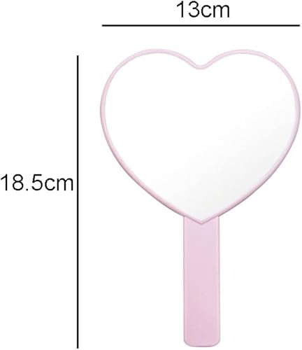 Miniatura 2 de lasenersm Espejo de mano de viaje en forma de corazón, espejo de mano cosmético de viaje, espejo de mano, espejo cosmético de plástico, espejo de