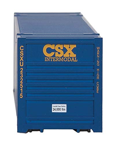 Walthers Scenemaster Ho Scale Model Of Csx Transportation (Blue, Yellow; Boxcar Logo) 53' Singamas Corrugated Side Container,949-8502 #TOP3