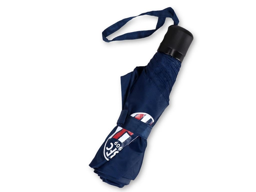 Ombrello Tascabile Bologna FC, Automatico, Blu Navy con Logo della Squadra, Compatto e Portatile