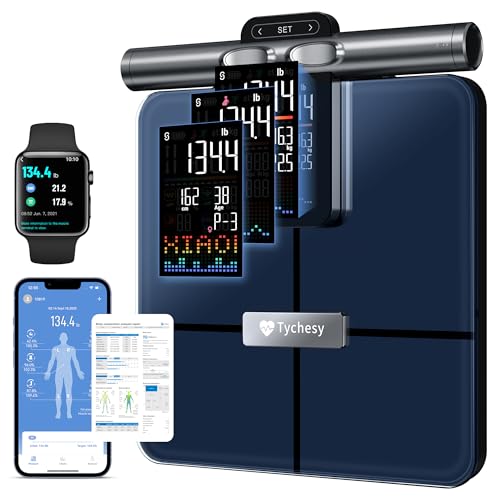 Tychesy 8-Electrode Body Pod Scale, Dual-Frequency Smart Scale for BMI & Bone Density, Professional Body Composition Analyzer with Segmented Analysis with Offline-Mode, FSA&HSA Eligible