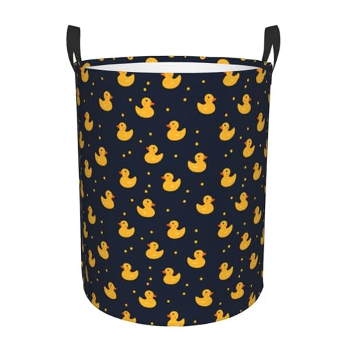 Cesto Para Ropa Sucia 60L, Impresión De Dibujos Animados Lindo De Pato Redonda De Almacenamiento Gran Capacidad Ligera Cesta De La Manta, Para Salon, Lavandería, Baño
