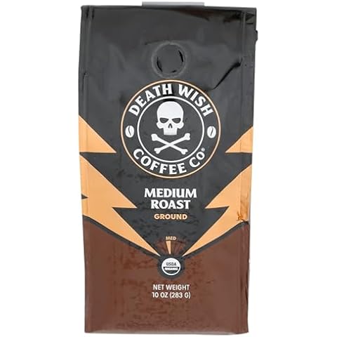 Death Wish Coffee Co Organic Medium Roast Ground Coffee, 10 OZ Cover