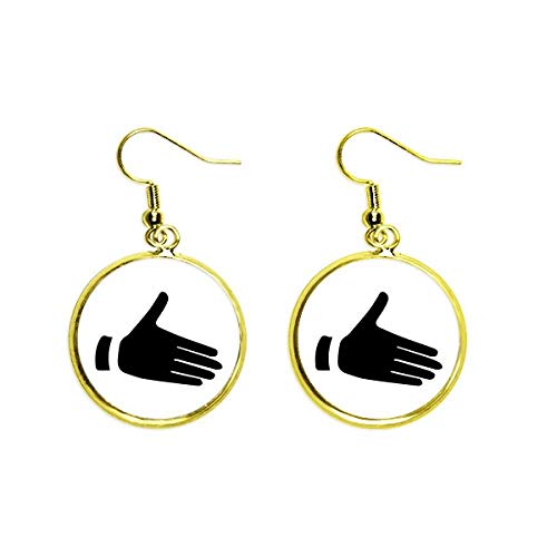 Pendientes dorados largos de mujer con silueta de patrón abstracto