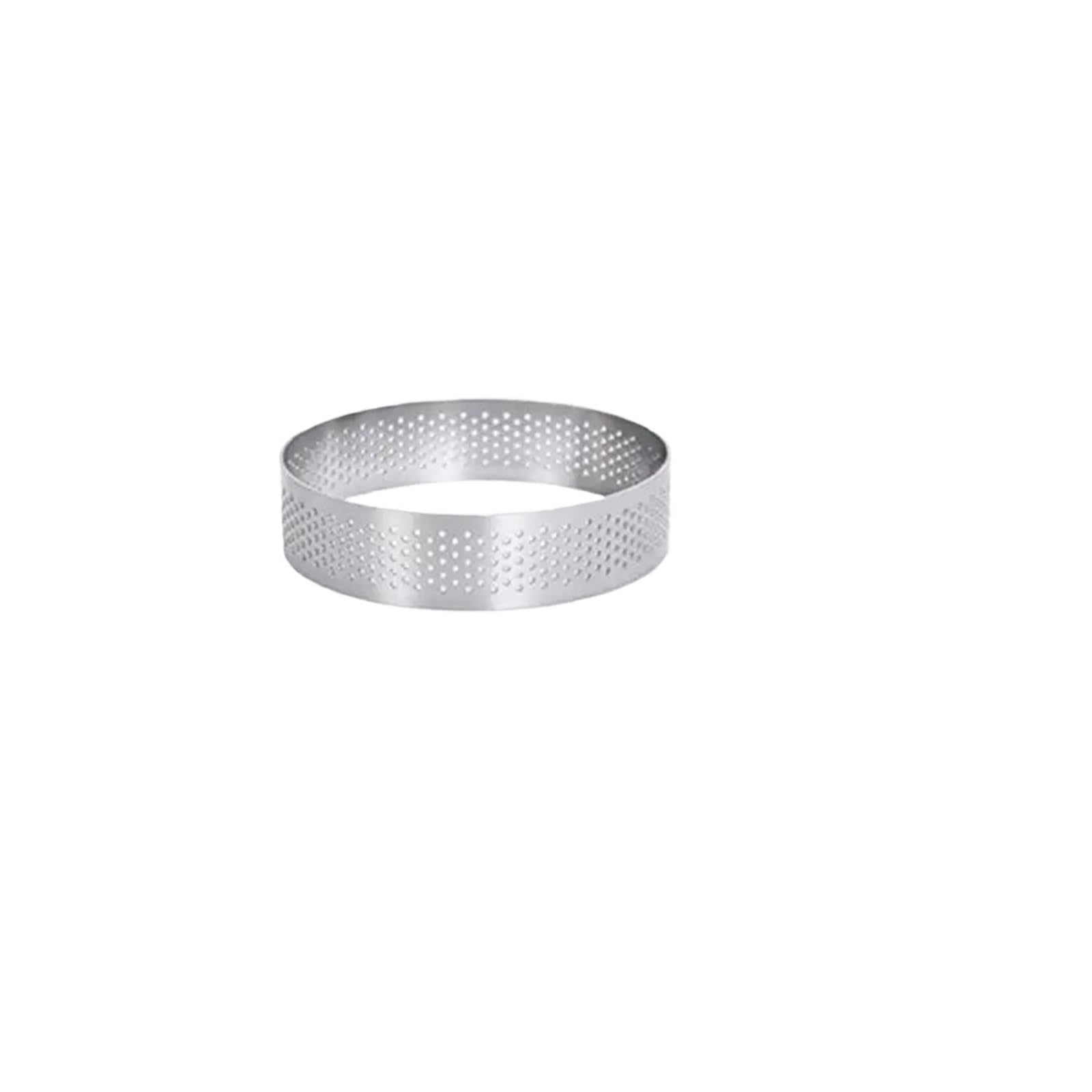 12 pièces en Acier Inoxydable Mousse Anneau Moule Circulaire Tarte Ovale gâteau Fromage perforé aux Fruits Cuisine pâtisserie Cuisson pour GâTeau(5cm Round)