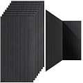 10 Pack 47x24 Inch Acoustic Wall Panels, Large Self Adhesive Sound Absorbing Panels for Home, Bedroom, Gaming Room, Studio & Office, High Density Noise Dampening Wall Decor for Echo Reduction, Black