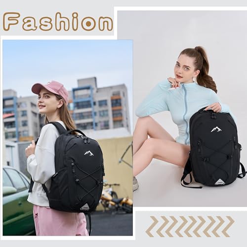 AO ALI VICTORY Women's Laptop Backpack 15.6 inch,Travel Backpack for Men,College Bookbag, Lightweight Outdoor Sport Hiking Back Pack, Everyday Daypack, Black2