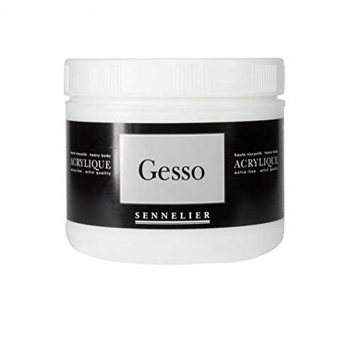 Sennelier Artists Gesso 500 ml Jar – Ideal for Priming Canvas, Wood, or Paper Surfaces to Create a Smooth, Absorbent Ground for Acrylic or Oil Painting.