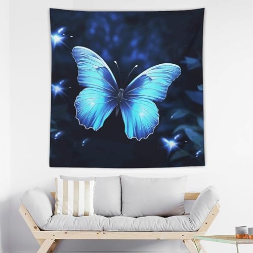 Tapisserie murale papillon bleu pour habiller un mur vide facilement