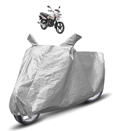 Image of Auto Hub Waterproof Bike Cover Compatible with TVS Sport Dustproof, UV Protection Two Wheeler Bike Sport Cover - Metallic Silver