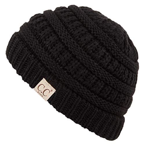 Image of C.C Hatsandscarf Kids Beanie Ages 2-5 Warm Chunky Thick Stretchy Knit Slouch Beanie Skull Hats (YJ-847-KIDS)