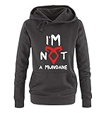 Just Style It - I'm NOT a Mundane - Shadowhunters - Damen Hoodie - Schwarz / Weiss-Rot Gr. XL