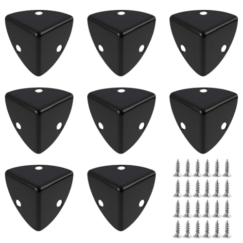 OPVYAEU 8 Pièces Protections d'angle en métal - 25 x 25 x 25 mm - coin de table - protection angle meuble- Protection d'angle en métal pour caisses, Meubles, étagères, valises en Bois