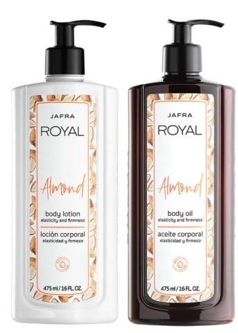 Royal Almond Body Oil and Body Lotion Big Size16 fl.oz. Each Jaffra