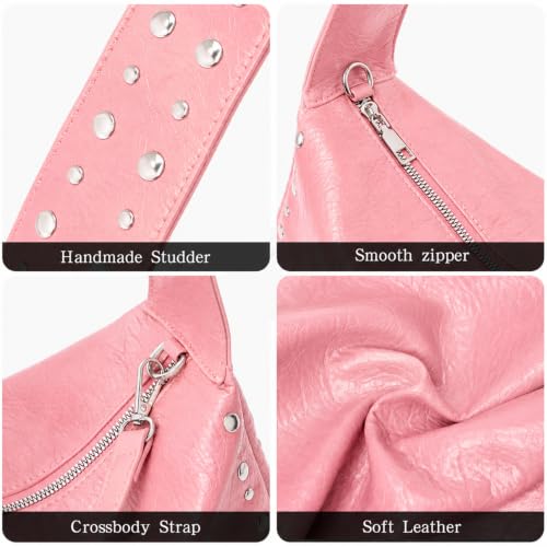 Image of Studded Purses For Women Y2k Shoulder Bag Small Vegan Leather Handbag