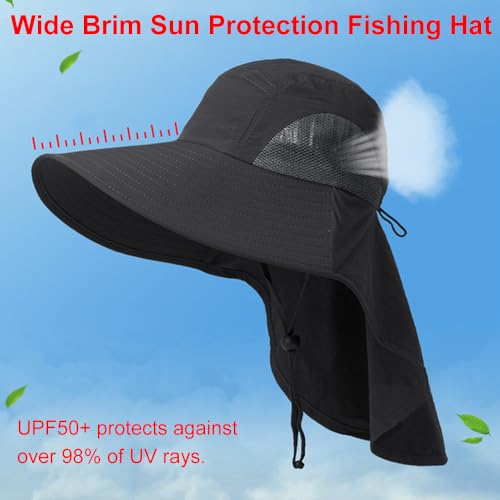 TopHomer Chapéu de pesca opcional de 6 cores, chapéu de proteção solar de aba larga FPS 50+ para aca
