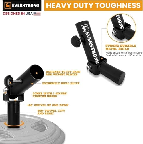 Image of TYB T-Bar Row Attachment Landmine Handle - 360 Swivel Landmine Attachment for Full-Body Workout - Deadlifts Squats Landmine Stand (T Bar Row Attachment) (Plate Not Included)