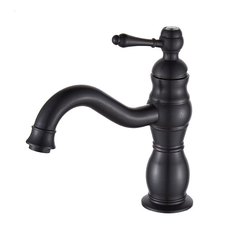 Robinet de salle de bain en laiton bronze huilé noir mélangeur chic