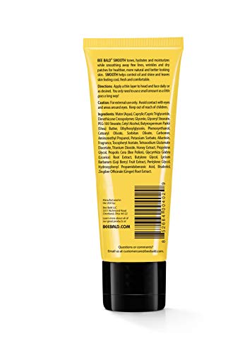 Bee Bald SMOOTH Daily Moisturizer Hydrates & Tones Away Fine Lines, Wrinkles and Dry Patches; Helps Control Oil & Shine to Feel Cool, Fresh and Comfortable, 1.7 Fl Oz