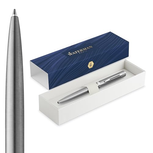 Waterman Impression ボールペン | ミディアムチップ ブルーインクリフィル付き | ステンレススチールとパラジウムコートトリム | ギフトボックス