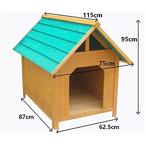 Melko Hundehütte Hundehaus Blockhaus-Stil Haustierhütte Outdoor Hundehöhle aus Holz Hundeschlafplatz für mittelgroße Hunde