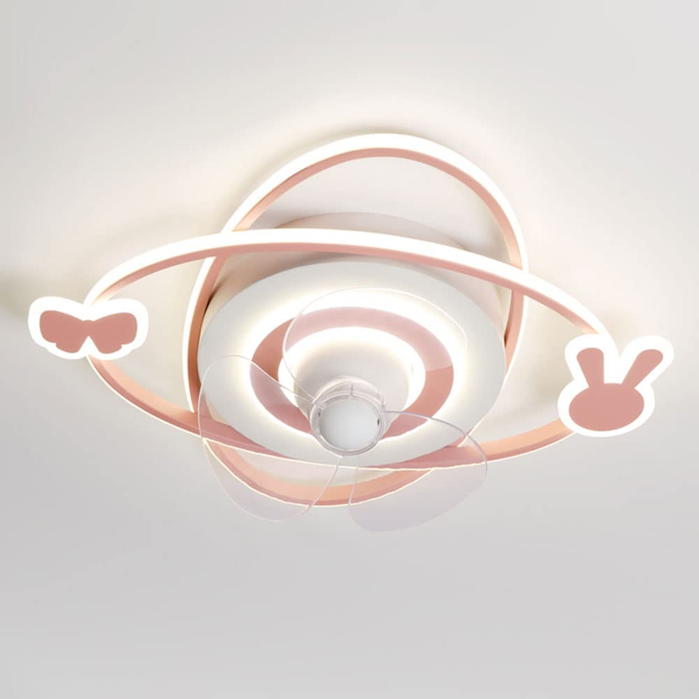 Ventilateur de plafond bas profil et plafonnier LED pour chambre d'enfant moderne