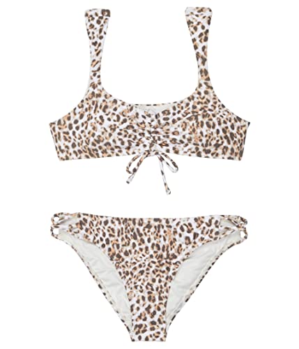 Ensemble de bain fille Leo imprimé multicolore à manches courtes pour la plage