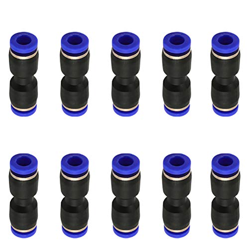 YouU  Raccordi Aria Compressa，Attacchi Rapidi Aria Compressa 10Pz 6mm Tubo Pneumatico Connettore Pneumatico a Pressione di Tubi dell'aria Utensili Pneumatici