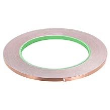 Copper Foil Tape Conductive Adhesive Double Sided, [for EMI Shielding, Stained Glass, Paper Circuits, Grounding] - 1/8"/98ft