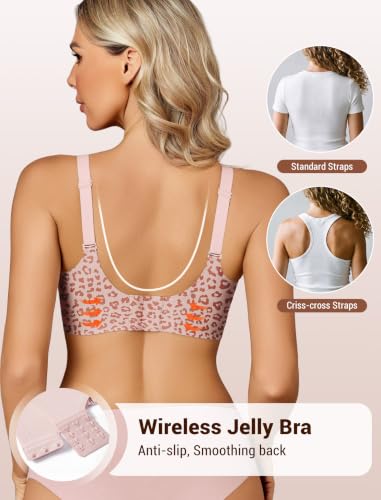 Image of Avidlove Jelly Bras for Women No Underwire Seamless Bralettes Wireless Push Up Scalloped Full Coverage Sports Everyday Bra