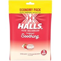 70-Count Halls Throat Soothing Throat Drops (Creamy Strawberry) only border=
