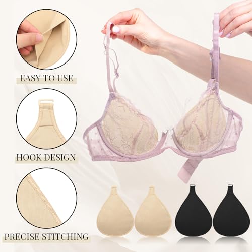 Coume 8 Pcs Hook Breast Protective Pockets Prosthetic Breasts Protector Cotton Soft Breathable Portable Bra Breast Cover Bag Fake Breast Pocket Bag for Mastectomy3