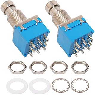 2pcs Electric Guitar 3PDT Effects Stomp Foot Pedal Switch True Bypass with Solder Terminals