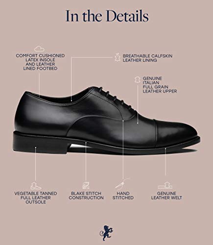 Image of Dunross & Sons Premium Lace-Up Dress Shoes with a Breathable Naturally Leather Lining and Durable Non-Slip Rubber Sole