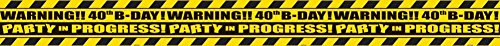 The Party Continuous 40th Birthday Party Scene of the Party Tape Decoration, Multi , 3" x 45 Feet,