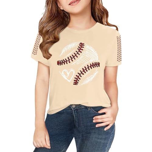 Toddler Baby Cotton Graphic T Shirts Summer Baseball Print Pullover Tees Teen Boys Girls Loose Fit Short Sleeve Tops2