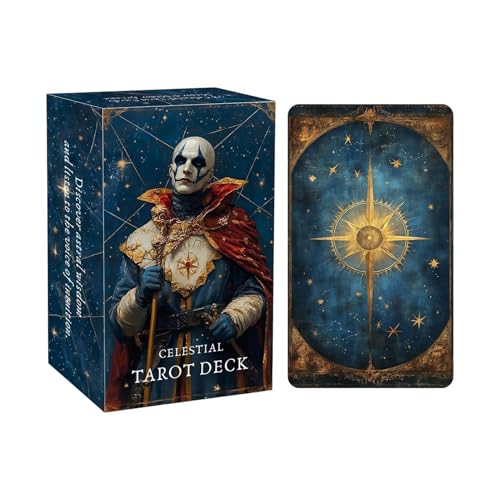 Mystic Tarot Cards, Spiritual Fortune Deck, 78 Piece Set With Illustrated Symbols, Divination Tool With Durable Material, Guidance Cards With Classic Style, Tarot Collection For Travel Home Party