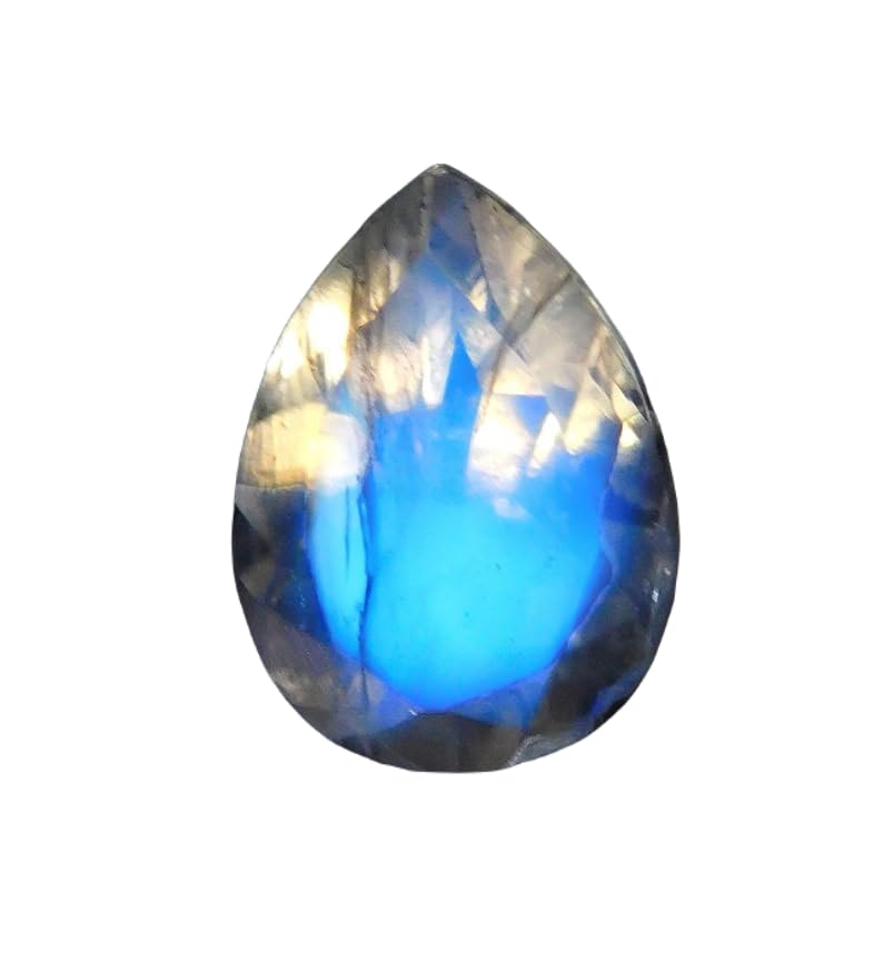 Pierre de lune naturelle arc-en-ciel 7x5mm en poire pour création bague
