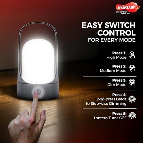 Image of Eveready Vistalite HL83, 30W Emergency Rechargeable Lantern, 360 Illumination, USB Type-C Charging, Durable ABS Build with Handle, Overcharge & Deep Discharge Protection, Pack of 1