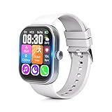 スマートウォッチ【稼働時間突破！業界初1000mAh電池&保護フィルム付属】Smart Watch 活動量計 腕時計 iPhone対応 アンドロイド対応 Bluetooth6.0 2.01インチ大画面 通話機能付き メッセージ通知 IP68生活防水 長持ちバッテリー 薄型 軽量 スポーツウォッチ 音楽再生 多機能スマートウォッチ 多種類運動モード 多種類文字盤 プレゼントに最適 (シルバー)