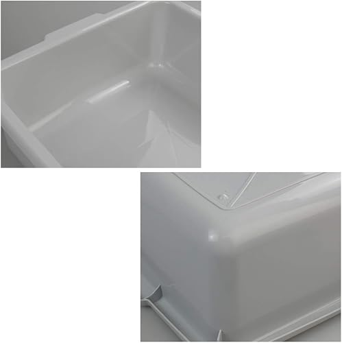 Miniatura 5 de Ggbin Tinas de plástico para platos, caja de autobús comercial/caja de lavabo, paquete de 4 (gris, 22L)