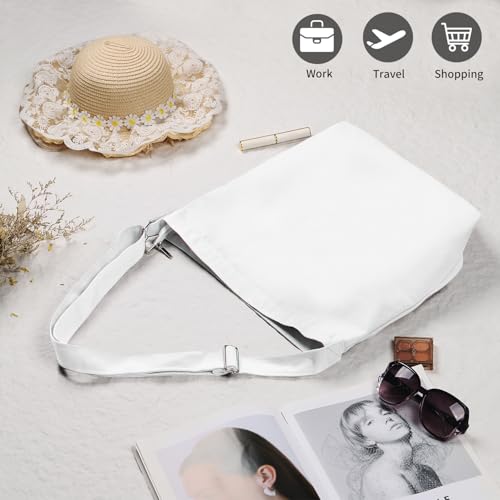 Image of Women's blank large Size Canvas Crossbody Tote Handbags Shoulder Bag Hobo Casual Tote Diy /gifts