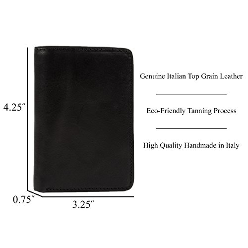 Tony Perotti Men's Italian Leather Trifold RFID Wallet With ID Window, Card Holders, Currency Gusset, Receipt Pockets - Eco-Friendly Vegetable-Tanned Full Grain Leather3